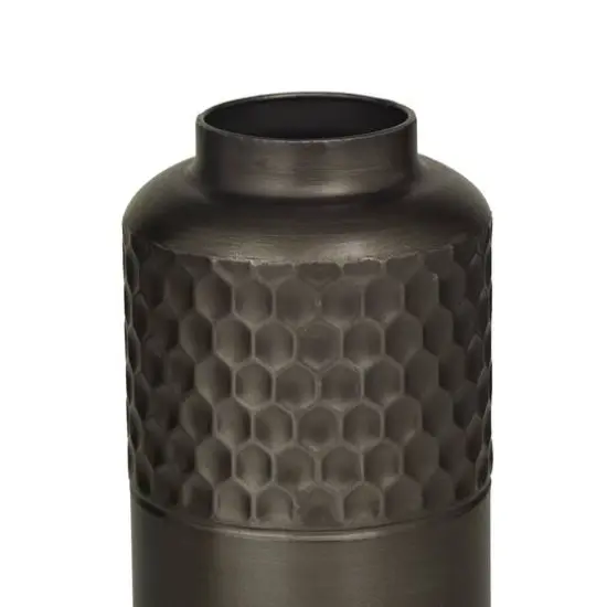 Dark Gray Metal Modern Vase Set {4}