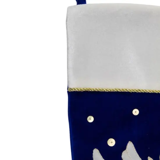 20.5" Royal Blue Velvet Dove Christmas Stocking {5}