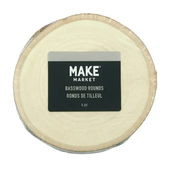 3.875" Basswood Slices, 4ct. by Make Market&reg; {3}