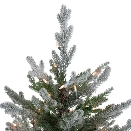 6.5ft. Pre-Lit Real Touch&trade;️ Flocked Little River Fir Artificial Christmas Tree, Clear Lights {6}