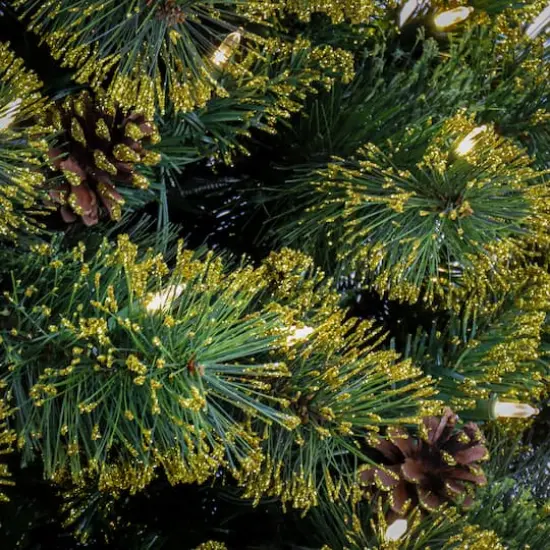 7ft. Pre-Lit Maine Pine Artificial Christmas Tree, Warm White LED Lights {4}