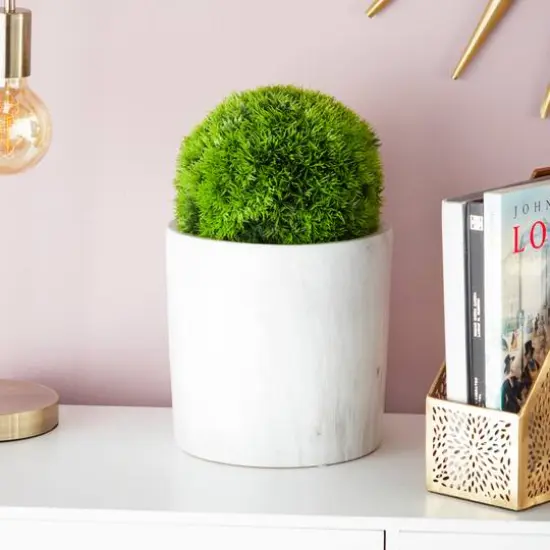 CosmoLiving by Cosmopolitan 9" Green Contemporary Style Faux Grass Ball Artificial Foliage {8}