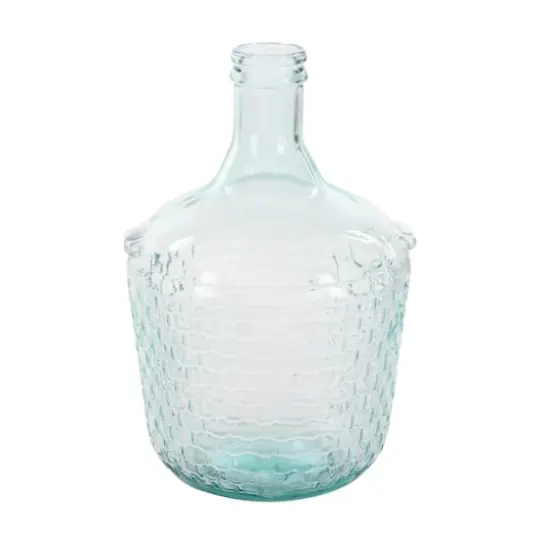 17" Blue Glass Farmhouse Vase {3}