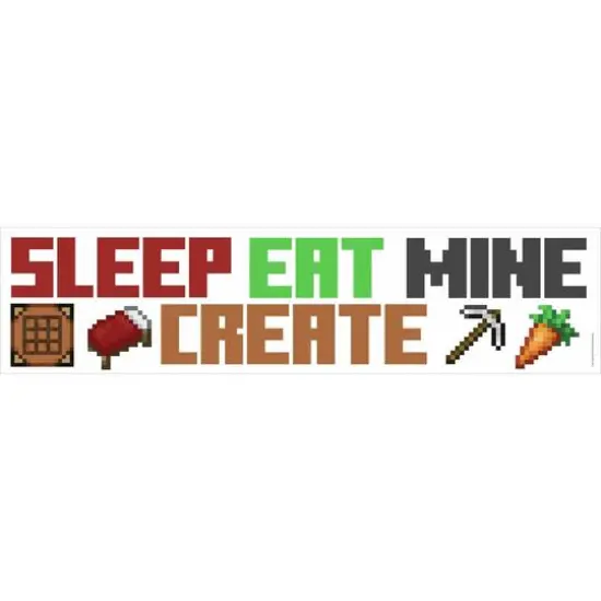RoomMates Minecraft Eat Sleep Mine Create Peel & Stick Wall Decals {1}