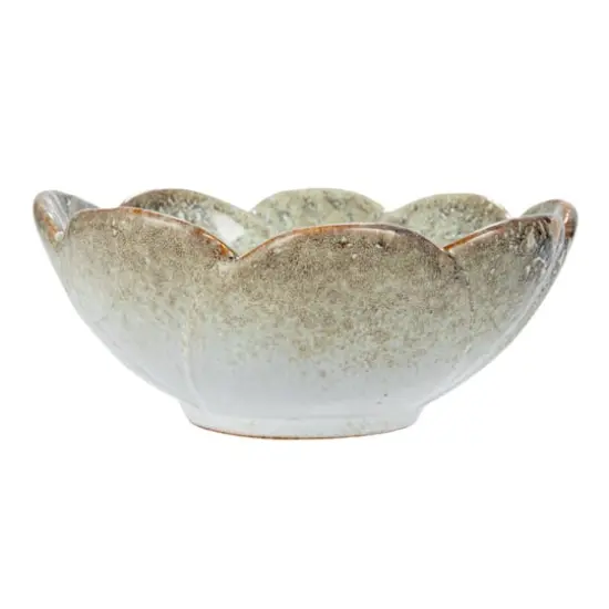 Hello Honey&reg; 4.75" Blue & Brown Stoneware Flower Bowl with Reactive Glaze {5}