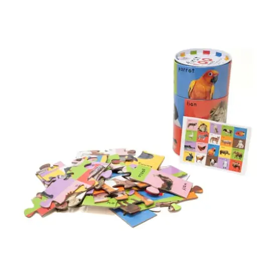 First 100 Animals Mix & Match Puzzle Tin: 24 Pcs {4}