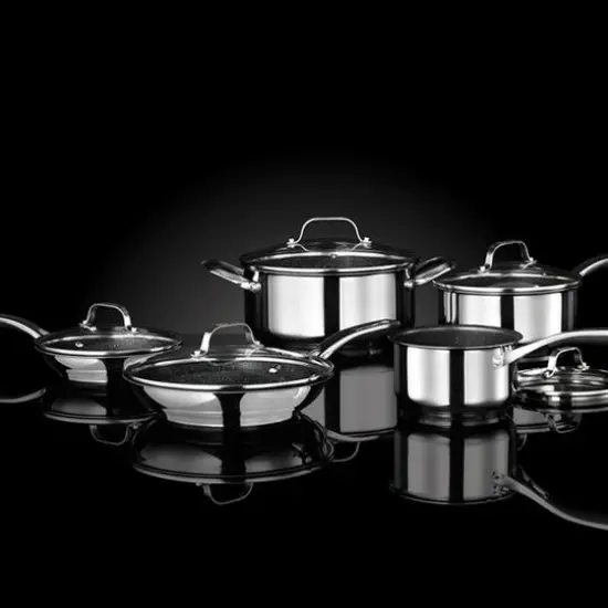 Stainless Steel Non-Stick 10-Piece Cookware Set With Stainless Steel Handles {5}