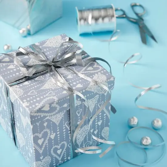 100yd. Silver Crimped Curling Ribbon by Celebrate It&trade; {3}