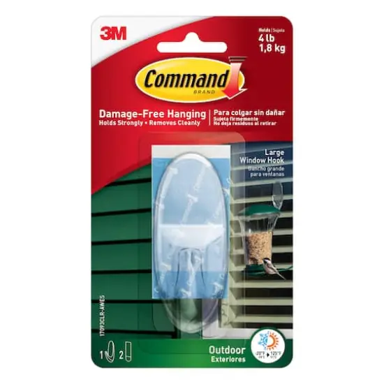 3M Command&trade; Outdoor Window Hook with Clear Strips {1}