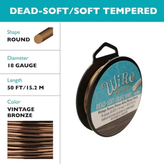 The Beadsmith® Wire Elements™ 18 Gauge Tarnish Resistant Soft Temper Wire, 50ft. Vintage Bronze {6}