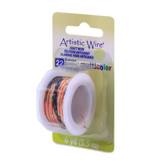 Artistic Wire&reg; 22 Gauge Multicolor Tarnish Resistant Colored Copper Craft Wire, 6yd. Red/Gold/Black {1}