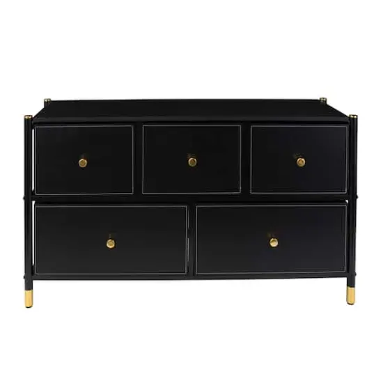 Simplify 5 Drawer Luxury Dresser Black {1}