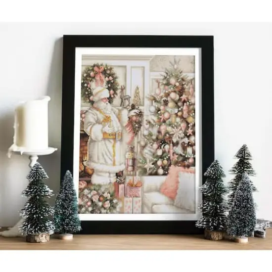Luca-S White Santa With Christmas Tree Counted Cross-Stitch Kit {3}