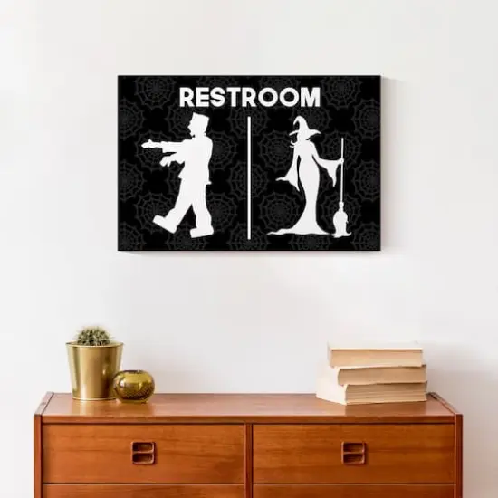 Halloween Restroom Canvas Wall Art {5}