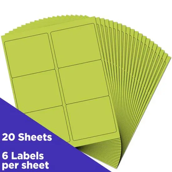 JAM Paper Adhesive Shipping Labels, 3.33" x 4" Ultra Lime Green {4}