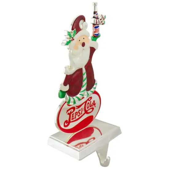 9.75" Silver Pepsi-Cola Santa Claus Christmas Stocking Holder {5}