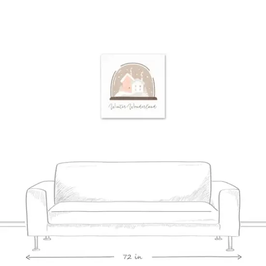 Winter Wonderland Snow Globe 24x24 Canvas Wall Art {6}