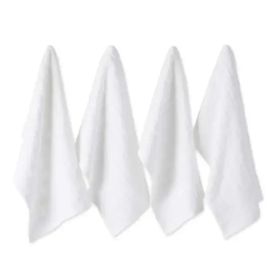 DII&reg; Solid Windowpane Terry Dishtowels, 4ct. White {1}