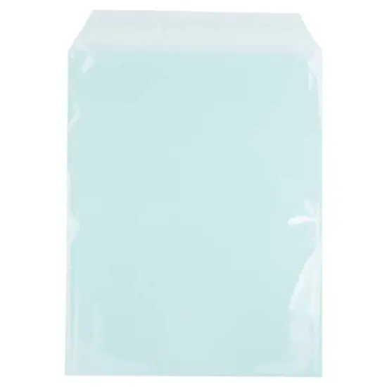 JAM Paper 8.93" x 11.25" Self Adhesive Closure Cello Sleeves, 100ct. Aqua {5}