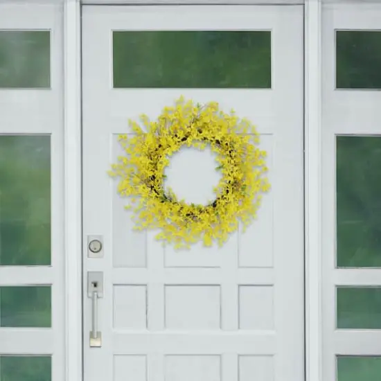 30" Yellow Winter Jasmine Floral Spring Wreath {4}