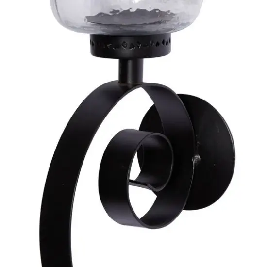 Black Iron Traditional Candle Wall Sconce, 27" x 9" x 7" {4}