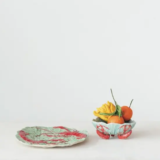 Hello Honey&reg; 10.25" Red & Blue Lobster Feast Stoneware Plates, 6ct. {4}