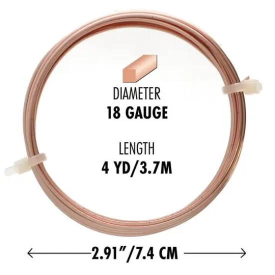 The Beadsmith&reg; Wire Elements&trade; 18 Gauge Tarnish Resistant Square Soft Temper Wire, 4yd. Rose Gold {6}