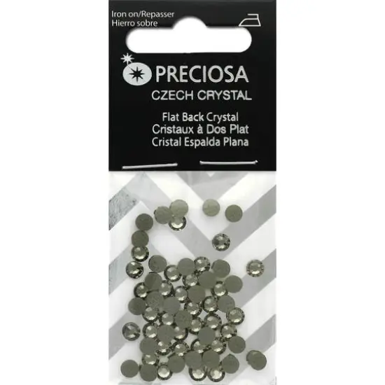 John Bead Preciosa VIVA12 Hot Fix Flatback Czech Crystals, SS16 Black Diamond {1}