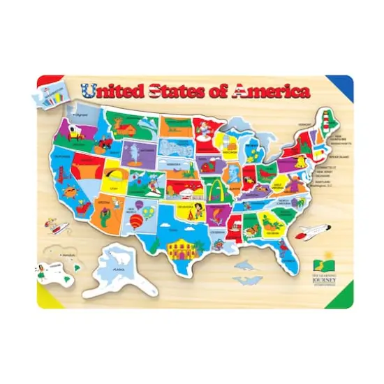 Lift & Learn Puzzle - USA Map: 40 Pcs {3}