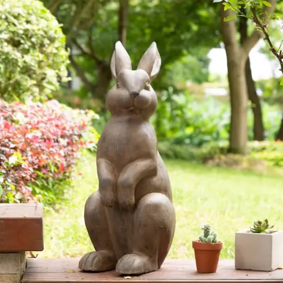 Glitzhome&reg; 23" Standing Rabbit Statue {3}