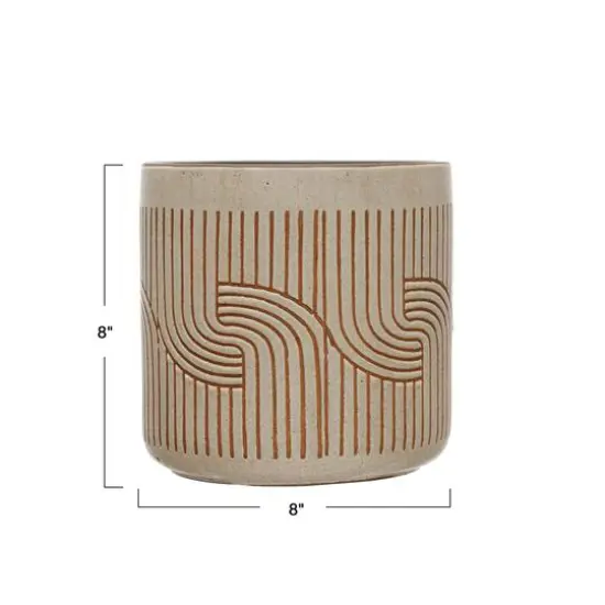 Hello Honey&reg; 8" Modern Arched Design Terra Cotta Planter {6}