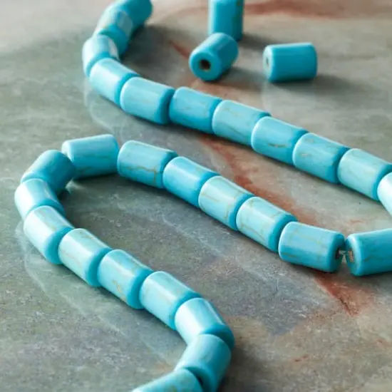 Turquoise Reconstituted Howlite Tube Beads, 8mm by Bead Landing&trade; {3}