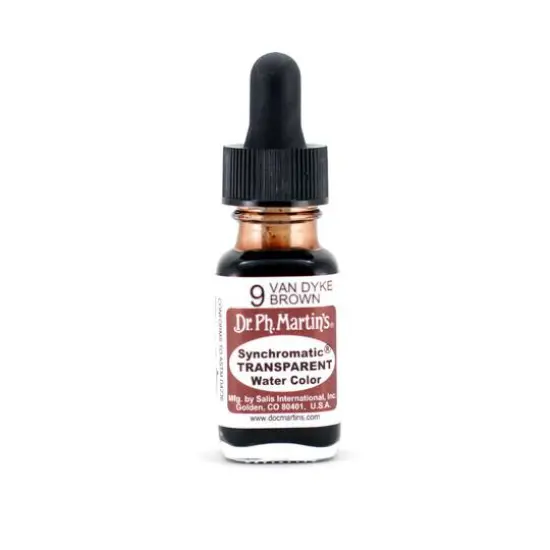 Dr. Ph. Martin's® Synchromatic Transparent Watercolor, 0.5oz. 9 Van Dyke Brown {1}