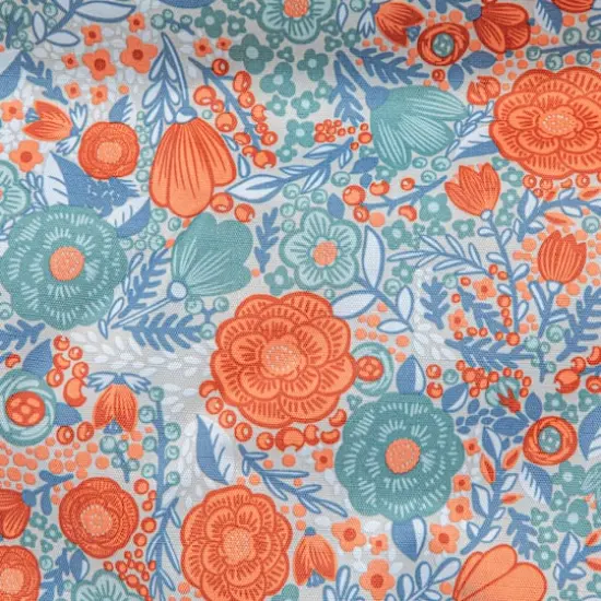 Household Essentials Large-Capacity Krush Utility Tote Blue/Pink Flower {6}