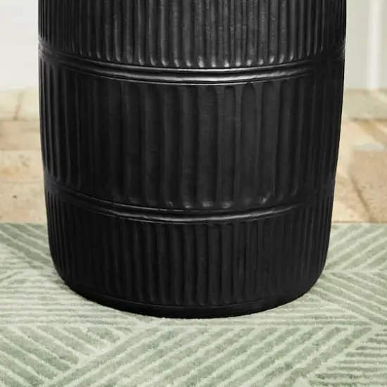 Glitzhome&reg; 18.5" Multi-Functional Textured Garden Stool Black {8}