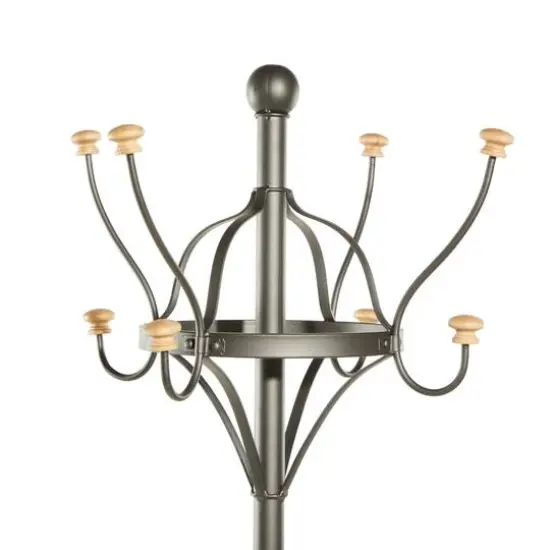 Black Metal Industrial Coat Rack, 19" x 77" {4}