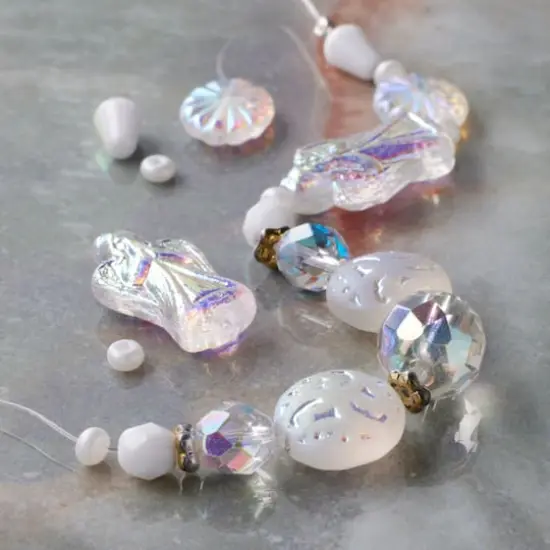 Angel White Iridescent Czech Glass Bead Mix by Bead Landing&trade; {3}