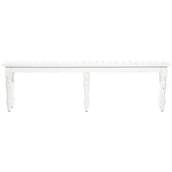 White Wood Farmhouse Bench {3}