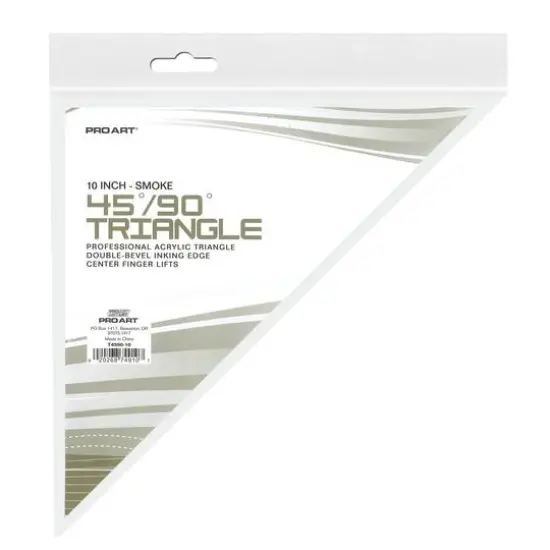 Pro Art&reg; 10" Smoke 45/90 Triangle With Ink Edge & Finger Lift {1}