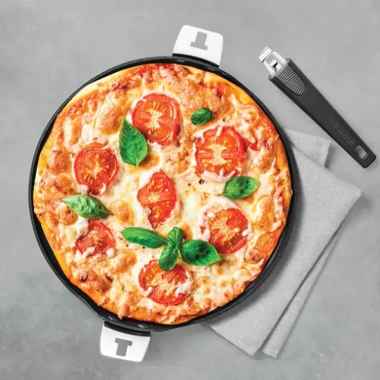 THE ROCK by Starfrit 12.5" Pizza Pan & Flat Griddle With T-Lock Detachable Handle {11}