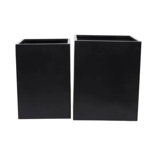 Black Modern Planter, Set of 2" 18", 14" {7}