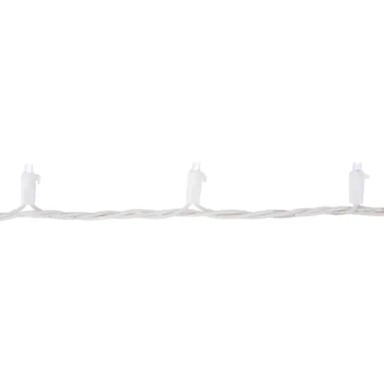 100ct. LED Wide Angle Christmas String Lights with White Wire Pure White {6}
