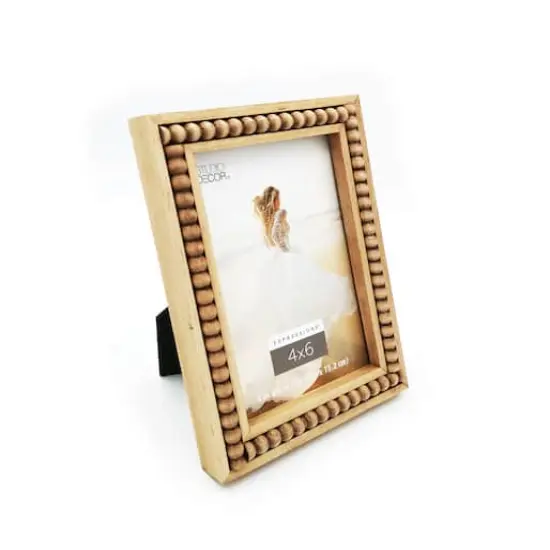 Expressions&trade; 4" x 6" Natural Beaded Frame by Studio D&eacute;cor&reg; {7}