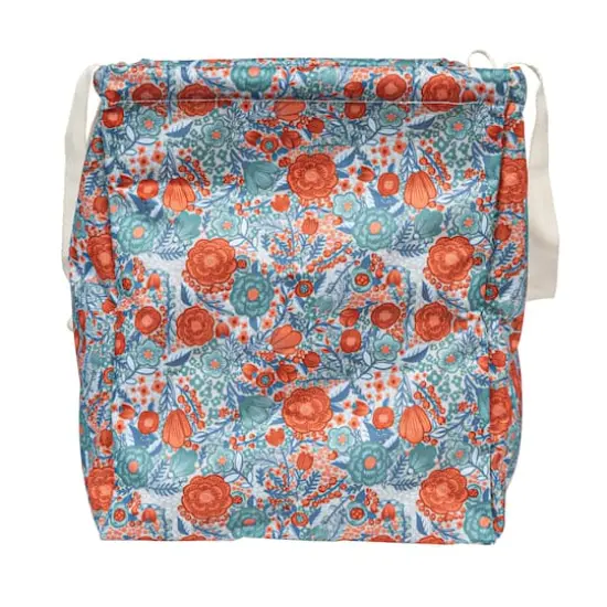 Household Essentials Large-Capacity Krush Utility Tote Blue/Pink Flower {4}