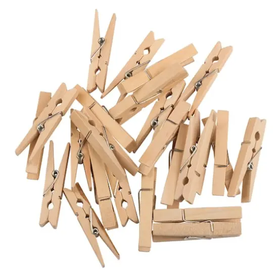JAM Paper 2" Natural Wood Clip Clothespins, 24ct. {3}