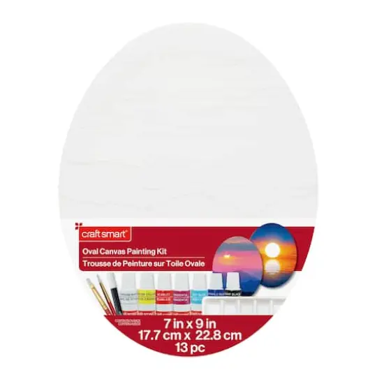 7" x 9" Sunset Oval Canvas Painting Kit by Craft Smart&reg; {4}