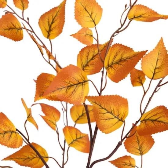 4ft. Orange Autumn Birch Leaf Artificial Potted Tree {4}