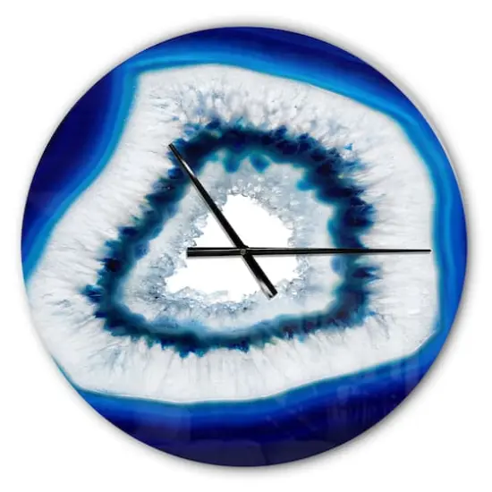 Designart Slice of Blue Agate Crystal Modern Wall Clock {1}