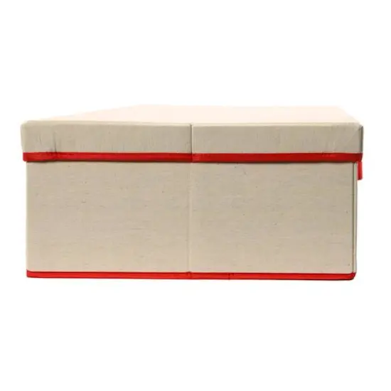 Household Essentials Gift Wrap Storage Box Natural and Red {7}