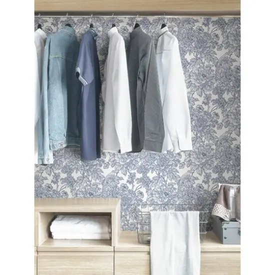 NuWallpaper Blue Sudbury Peel & Stick Wallpaper {7}